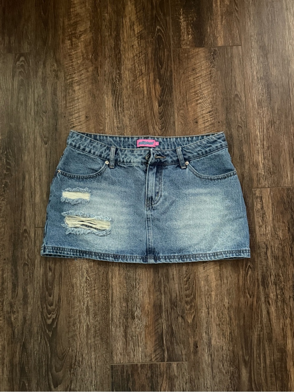 EDIKTED Denim Mini Skort